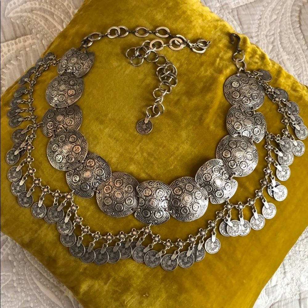 Free People silver Coin Chain Belt